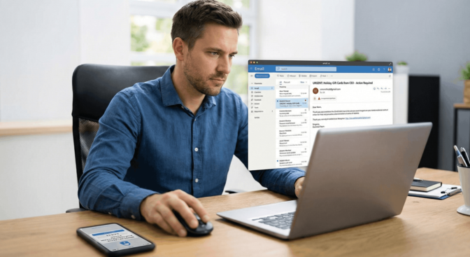 Overujte odosielateľa, neklikajte na podozrivé linky, MFA zapnutá Pozor na phishing počas sviatkov